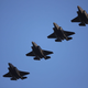 The first four UK F-35Bs arrive at RAF Marham, June 2018.